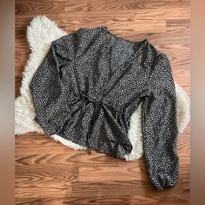 Leopard Print Peplum Blouse